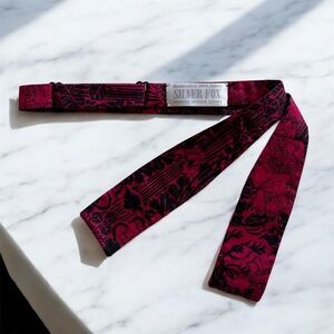 Burgundy Romance Floral Paddle Tie - Liberty of London Fabric - Handmade